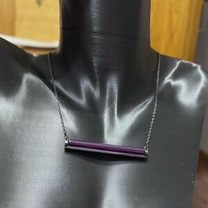 French Connection Purple Bar Necklace